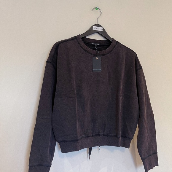 Marissa Webb DEMI FRENCH TERRY VINTAGE WASHED LACE UP SWEATSHIRT Sz M - Picture 4 of 8